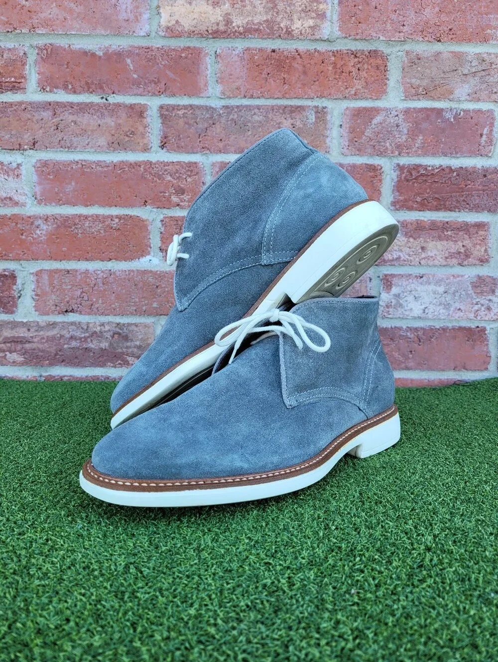 Mens WALLIN & BROS Grey Suede Chukka Boots Size 42 ~ US Size 9